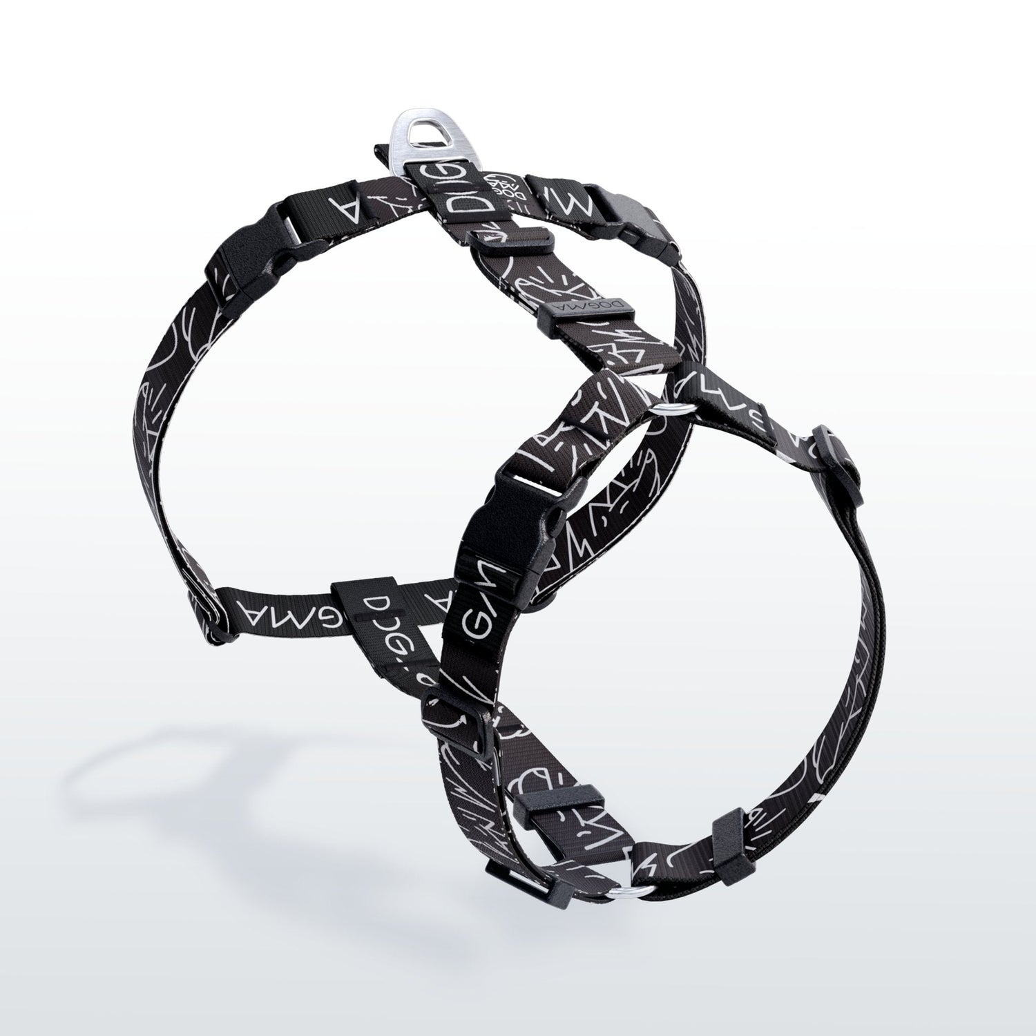 DOGMA dog harnesses collection featuring anatomical Y-harness designs
